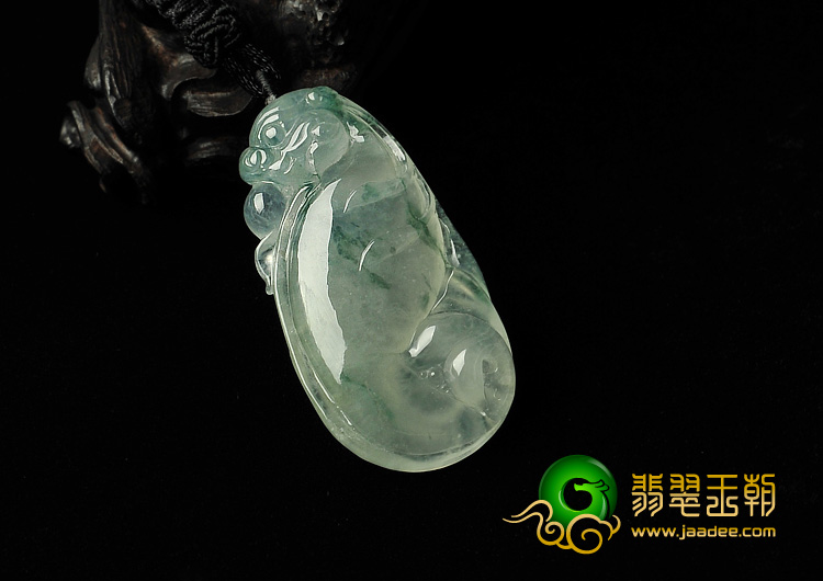 冰种飘花缅甸翡翠A货鱼龙变挂件