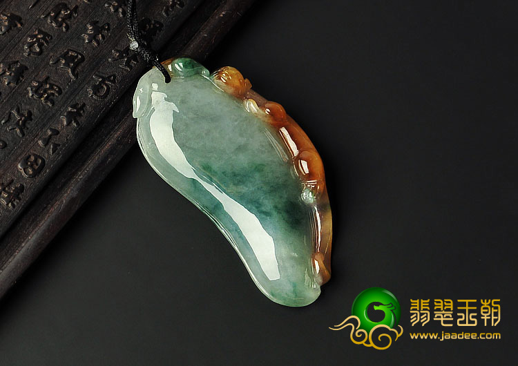 糯冰种黄翡飘花缅甸翡翠A货福瓜挂件