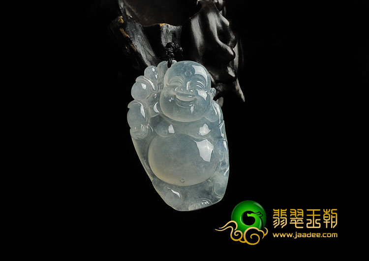 冰种淡晴水缅甸翡翠A货玉佛挂件