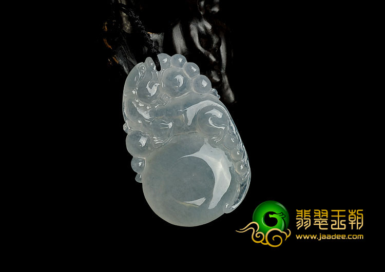 冰种淡晴水缅甸翡翠A货龙行如意挂件