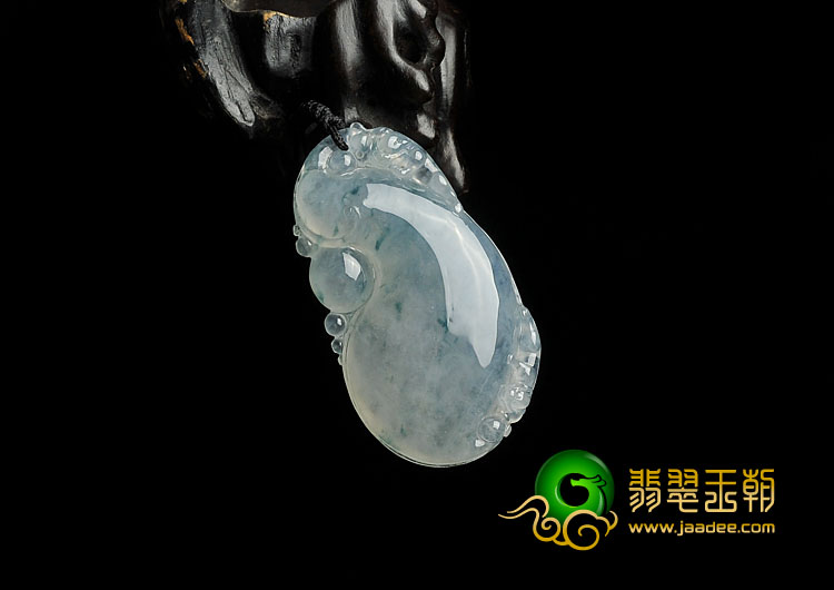 冰种飘花缅甸翡翠A货如意挂件