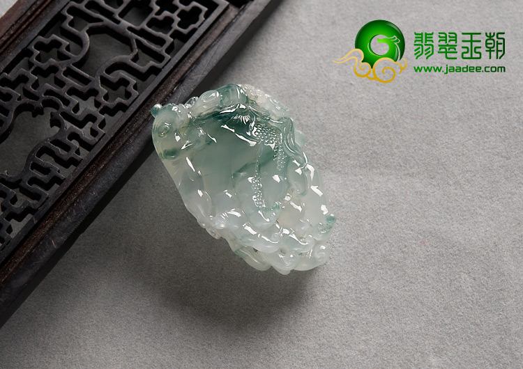 冰种飘花缅甸翡翠A货佛手挂件