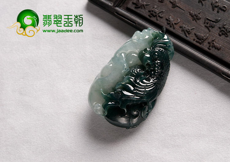 冰种油青缅甸翡翠A货英明神武挂件