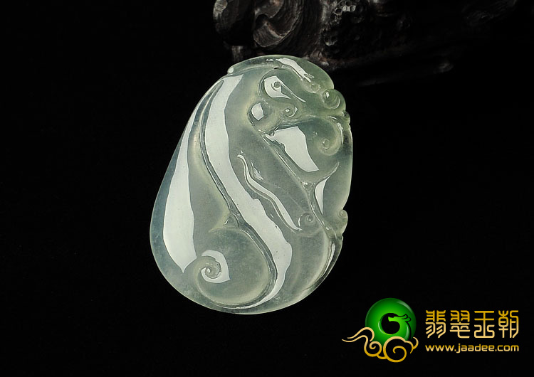 冰种晴水缅甸翡翠A货随形如意挂件