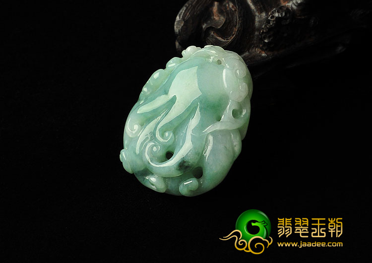 糯冰种飘花缅甸翡翠A货佛手挂件