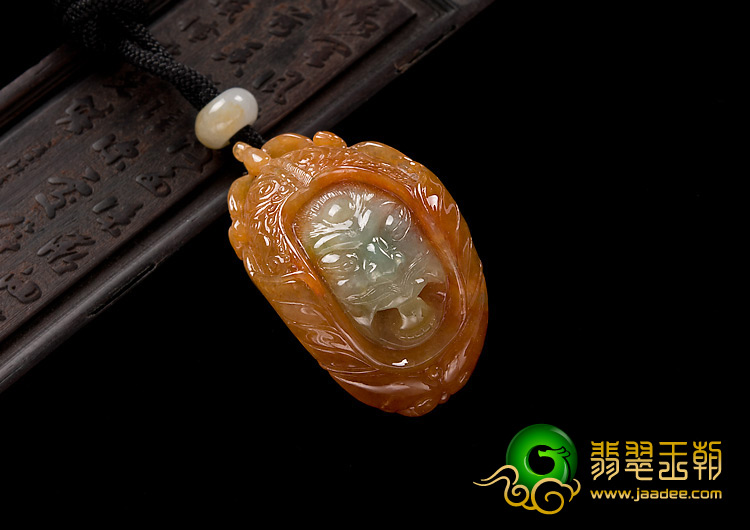 糯冰种红黄翡缅甸翡翠A货祭灵神挂件
