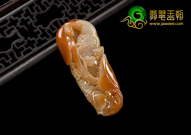 糯冰种红黄翡缅甸翡翠A货鸟语花香挂件