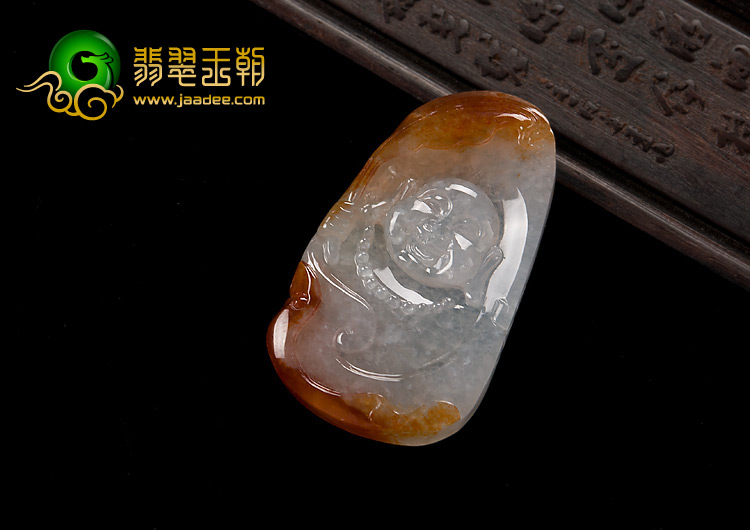 冰种红黄翡缅甸翡翠A货玉佛挂件