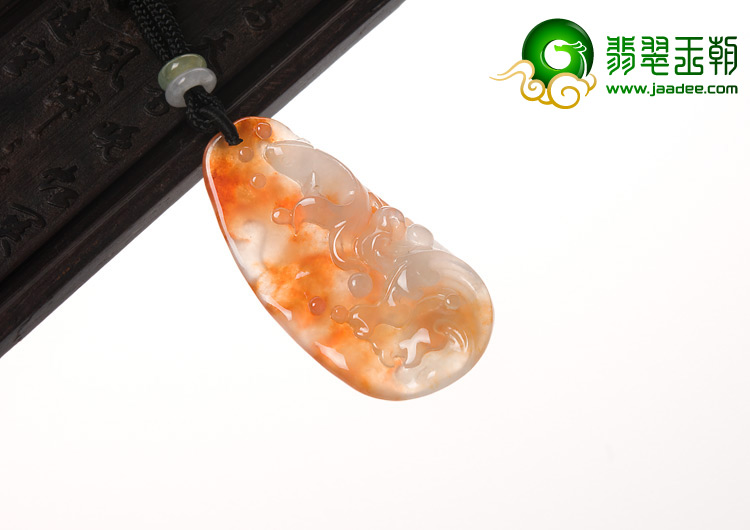 冰种红黄翡缅甸翡翠A货年年有余挂件