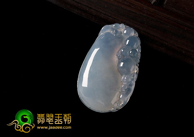 冰种淡紫罗兰缅甸翡翠A货福瓜挂件