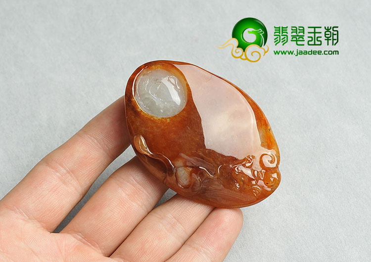 冰种红黄翡缅甸翡翠A货招财童子挂件