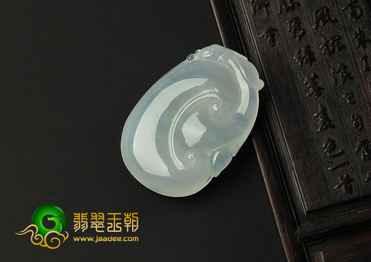 冰种晴水缅甸翡翠A货如意寿挂件