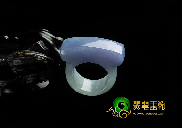 糯冰种紫罗兰缅甸翡翠A货马鞍戒