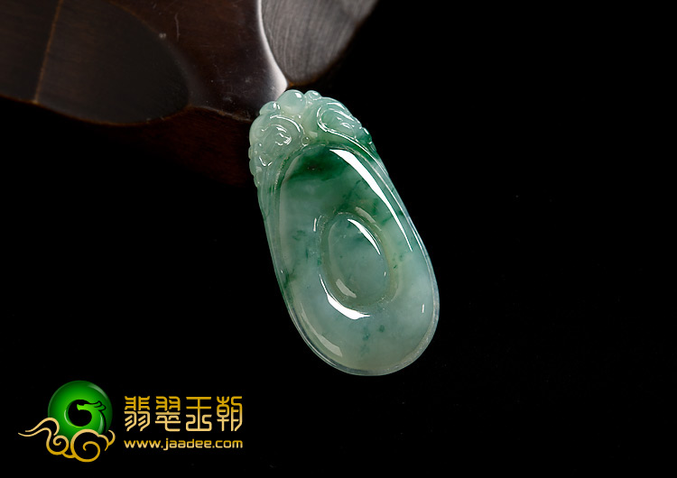 糯冰种飘花缅甸翡翠A货福在眼前挂件
