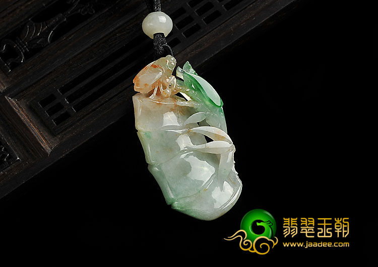 糯冰种红加绿缅甸翡翠A货节节高挂件