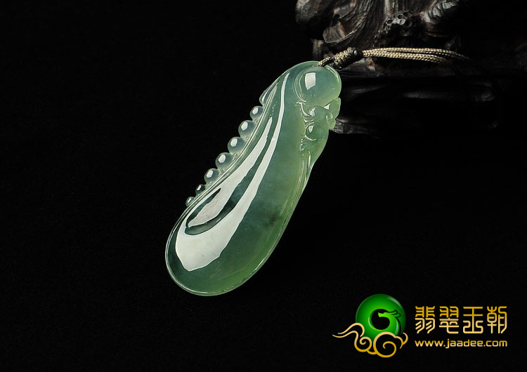 冰种飘花缅甸翡翠A货福瓜挂件