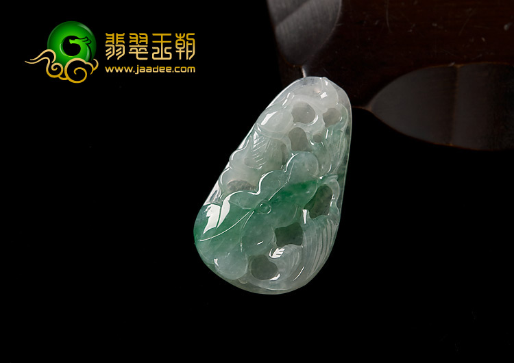 冰种飘花缅甸翡翠A货连年有余挂件