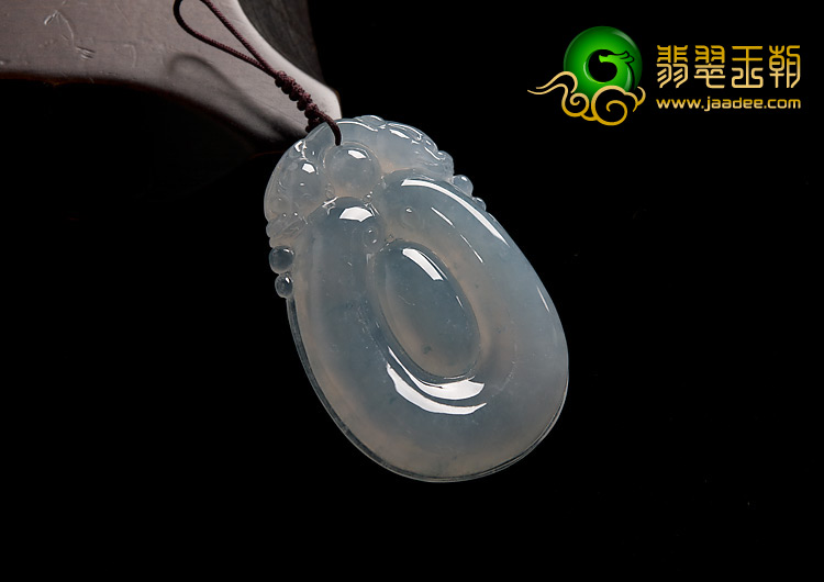 冰种晴水缅甸翡翠A货福在眼前挂件