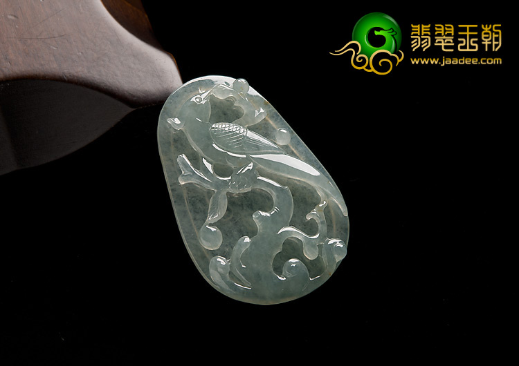 冰种晴水缅甸翡翠A货喜上眉梢挂件