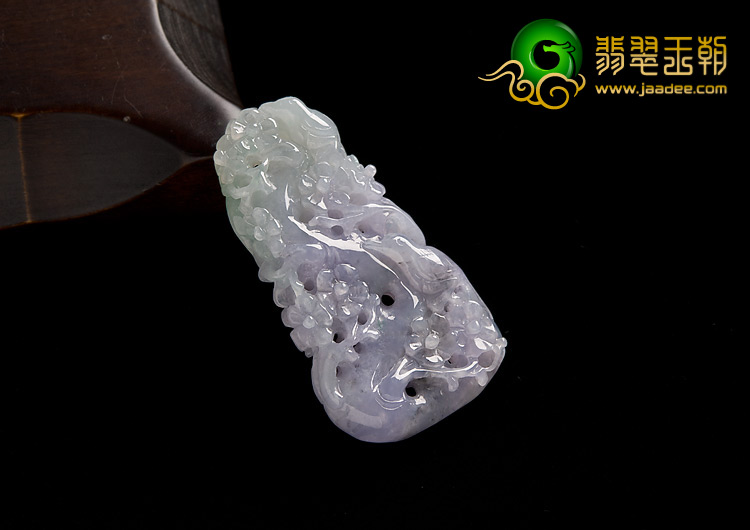 糯冰种紫罗兰缅甸翡翠A货喜上眉梢挂件