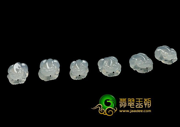 冰种晴水缅甸翡翠A货貔貅戒面（单价）