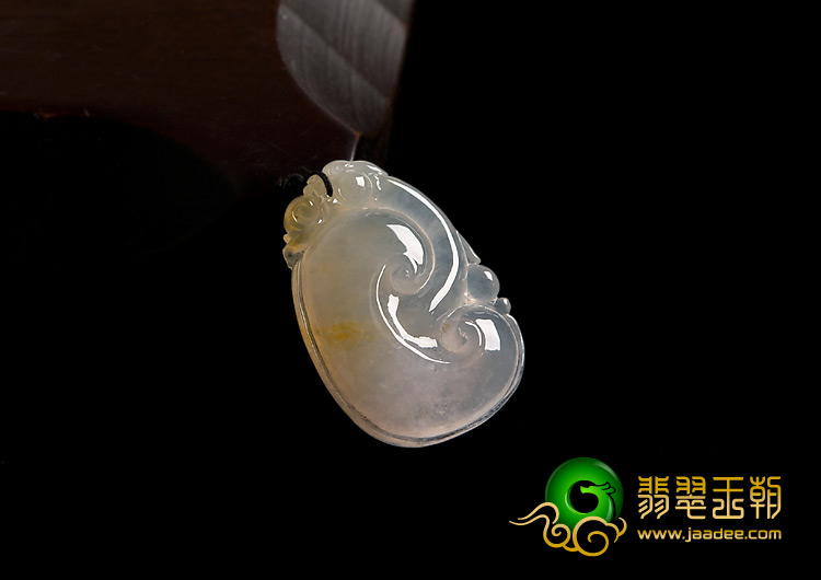 (超值推荐)冰种淡黄翡缅甸翡翠A货如意寿挂件