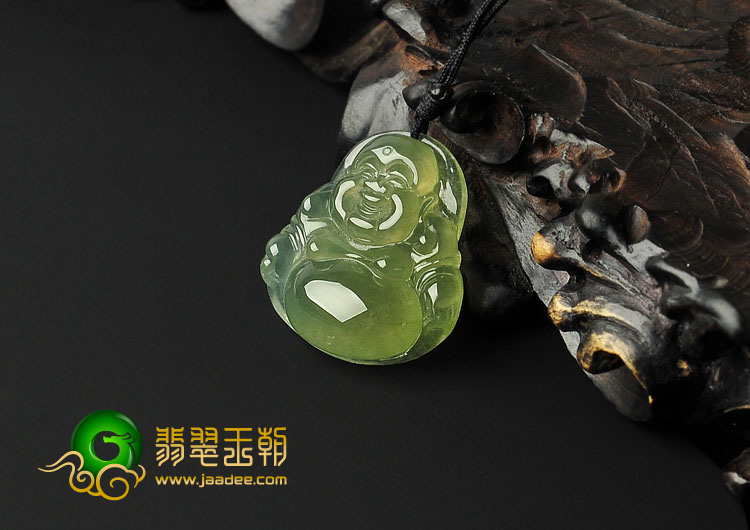 冰种黄翡缅甸翡翠A货玉佛挂件