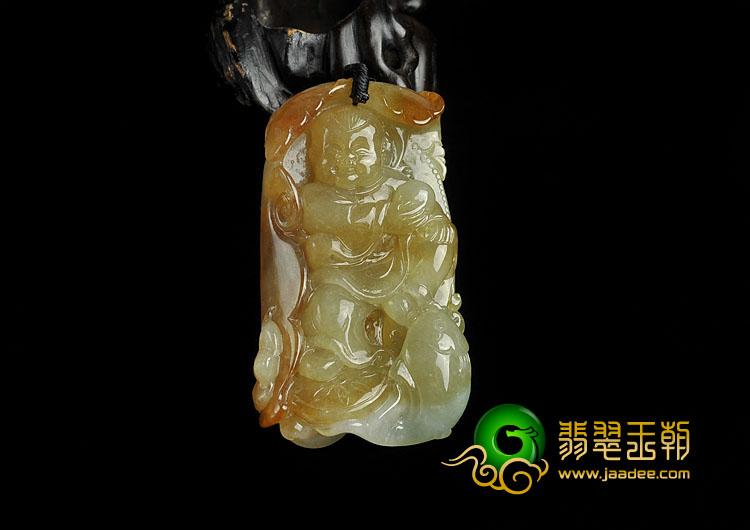 (超值推荐)冰种黄翡缅甸翡翠A货年年有余挂件