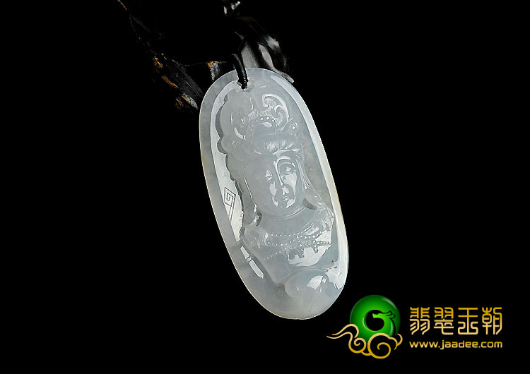 冰种缅甸翡翠A货观音头挂件