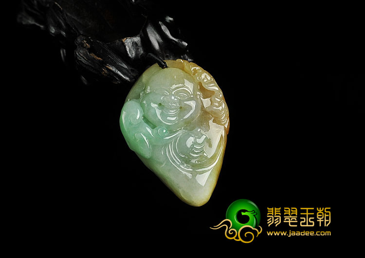 (超值推荐)糯冰种三彩缅甸翡翠A货佛头挂件