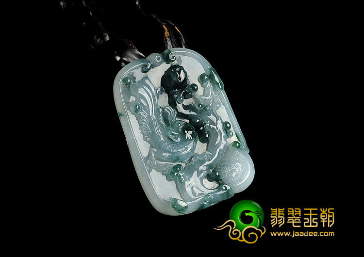 冰种飘花缅甸翡翠A货富贵花开挂件