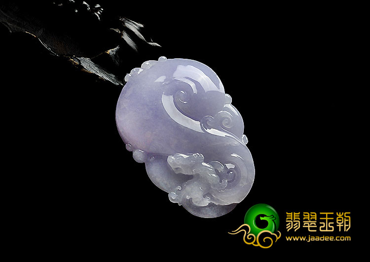 糯冰种紫罗兰缅甸翡翠A货龙行如意挂件