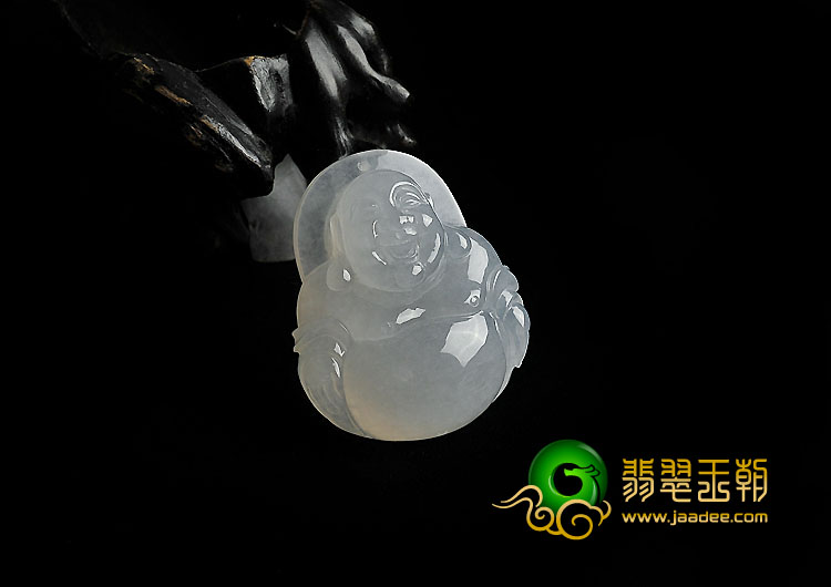 冰种淡晴水缅甸翡翠A货玉佛挂件