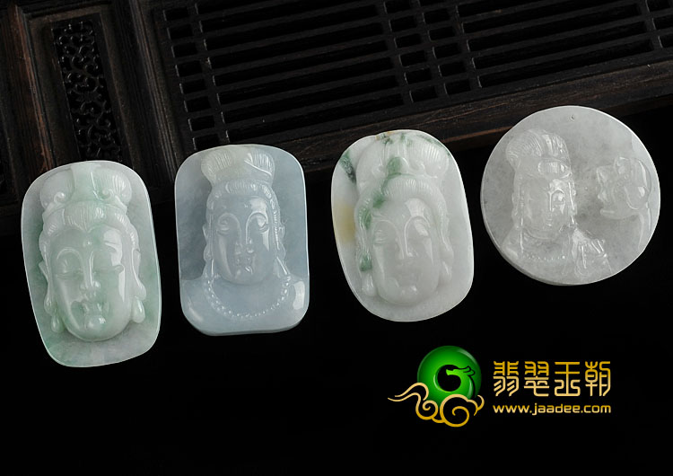 糯冰种晴水缅甸翡翠A货观音头挂件（单价）