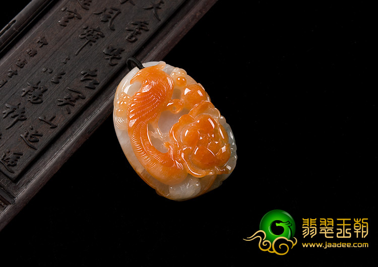 糯冰种红黄翡飘花缅甸翡翠A货锦上添花挂件