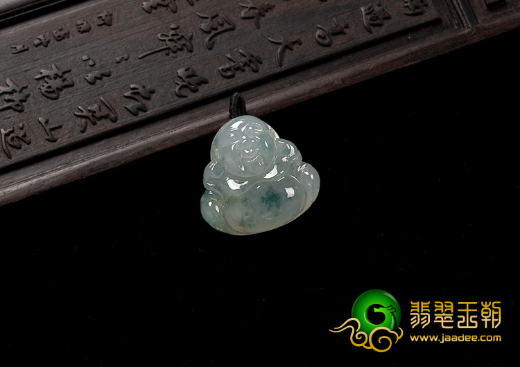 冰种飘花缅甸翡翠A货玉佛挂件