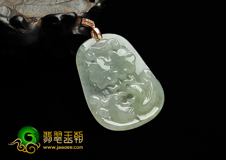 冰种缅甸翡翠A货欢喜鸳鸯挂件