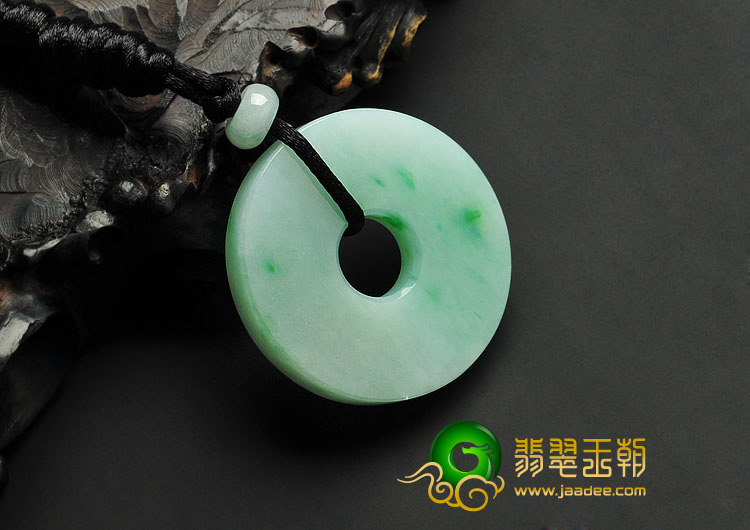 冰种飘翠缅甸翡翠A货平安扣挂件