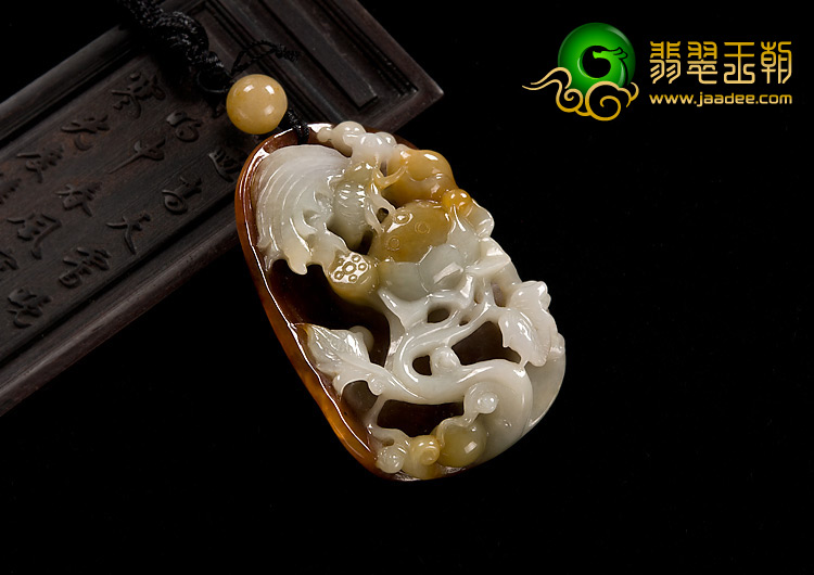 糯冰种褐黄翡缅甸翡翠A货甜蜜使者挂件