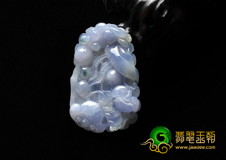 糯冰种紫罗兰略飘花缅甸翡翠A货金玉满堂挂件