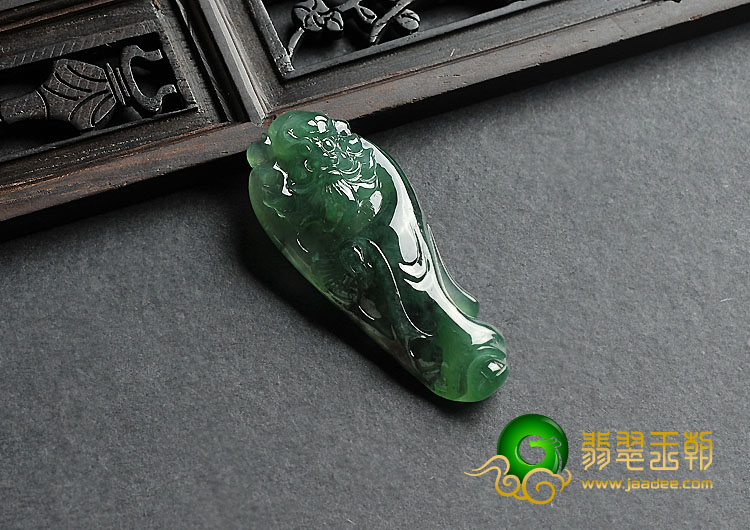 冰种油青缅甸翡翠A货钟馗挂件