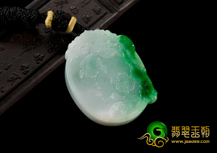 糯冰种飘翠缅甸翡翠A货金玉满堂挂件