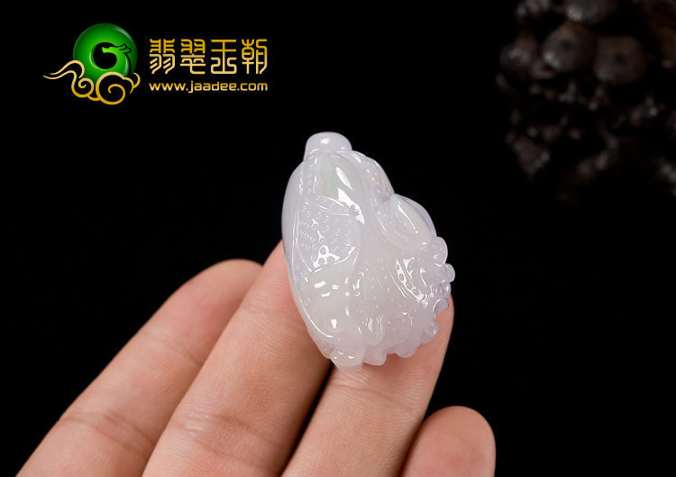 糯冰种紫罗兰略带黄翡缅甸翡翠A货白菜挂件