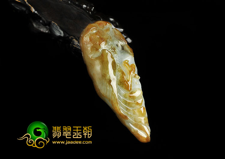 糯冰种褐黄翡缅甸翡翠A货英明神武挂件