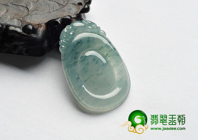 冰种飘花缅甸翡翠A货福在眼前挂件