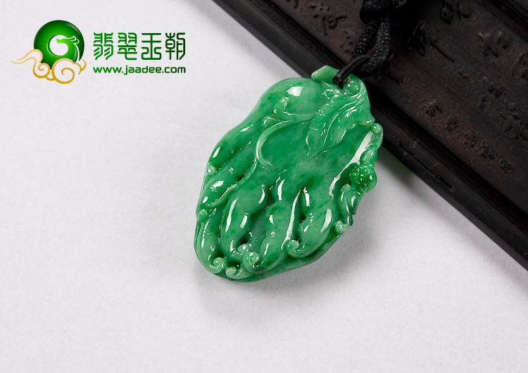 糯冰种阳绿满绿缅甸翡翠A货佛手挂件