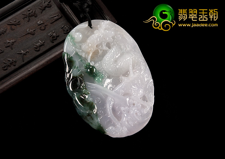 糯冰种飘花缅甸翡翠A货一夜成龙挂件