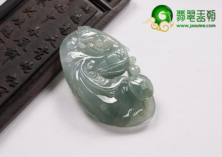 冰种晴水缅甸翡翠A货凤凰如意挂件