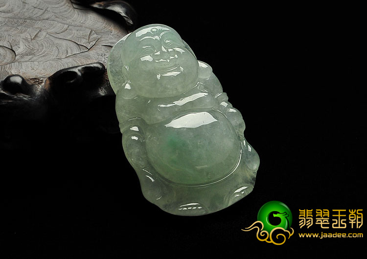 冰种晴水缅甸翡翠A货站佛挂件