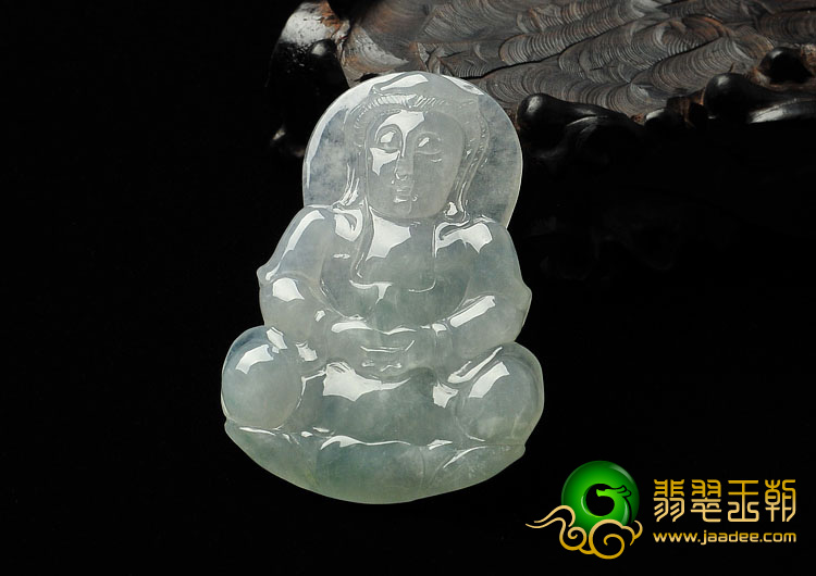 冰种缅甸翡翠A货观音挂件